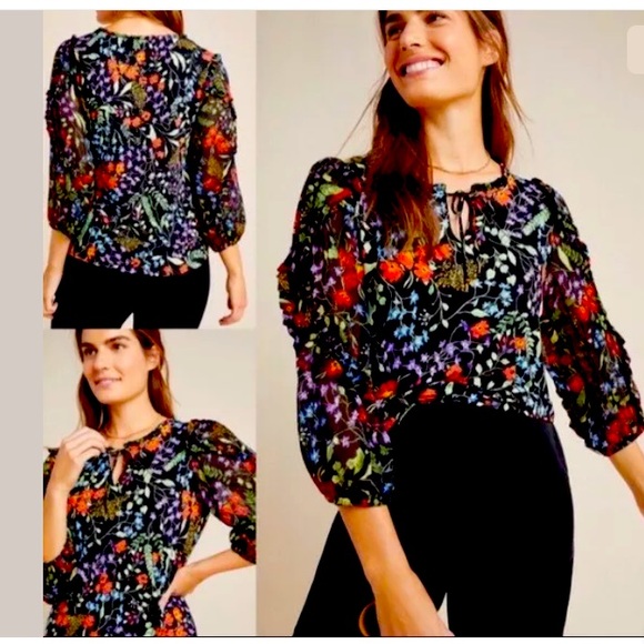 Anthropologie Tops - Anthropologie Maeve New Floral JACQUIN Blouse S